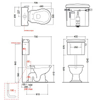 Kerasan Труба сливная для низкого подвесного бачка, цвет: Cromo 757190