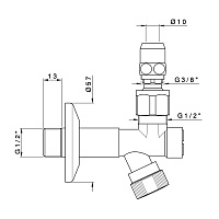 Nicolazzi Complementi Угловой вентиль для подводки, цвет бронза 5578BZCOPPIA