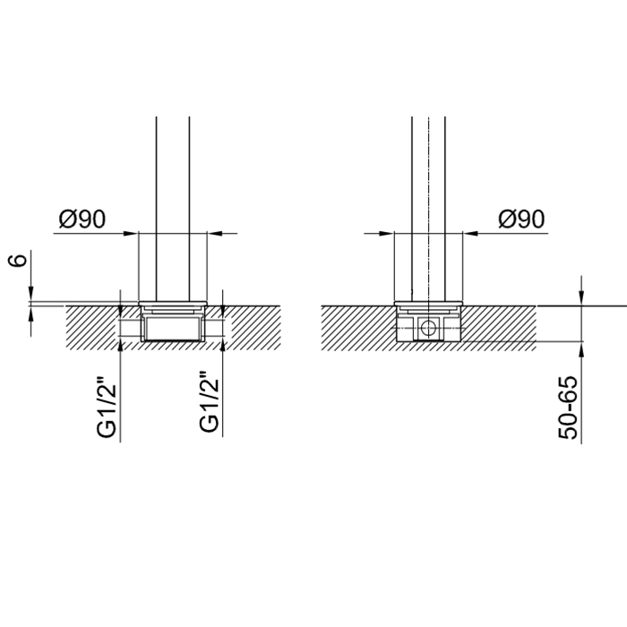 Fantini Внутренняя часть напольного смесителя, 1/2 19 00 3336A