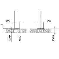 Fantini Внутренняя часть напольного смесителя, 1/2 19 00 3336A