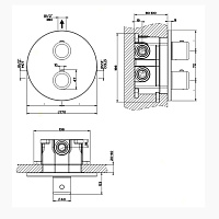 Gessi Goccia Термостат для душа встраиваемый, запорный вентиль, внешняя часть, цвет: matte black 33842#299