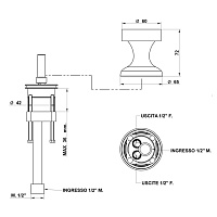 Bongio Soffi Переключатель на борт ванны, цвет белый/хром 60535CR44