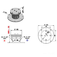 Bongio Time 2020 Внутренняя часть для установки напольного смесителя, сталь 09744AS00
