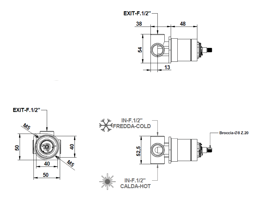 Bongio Внутренняя часть прогрессивного смесителя для душа 0986200PG