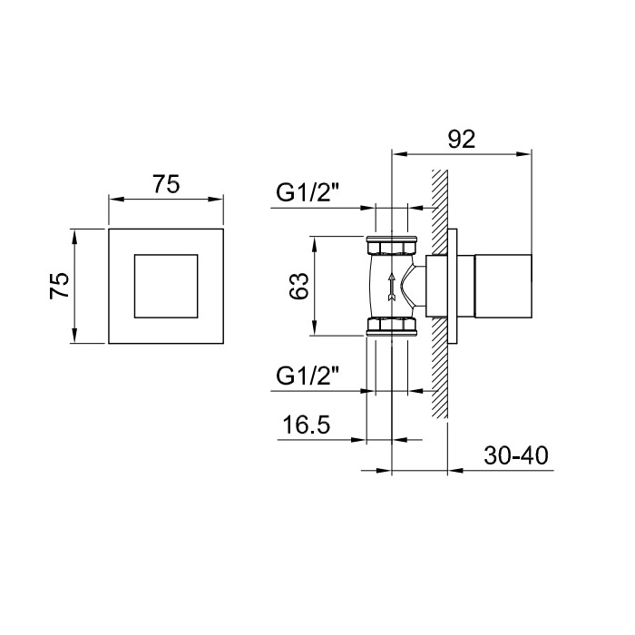 Fantini AR/38 Запорный вентиль, 1/2, цвет хром 38 02 3335B