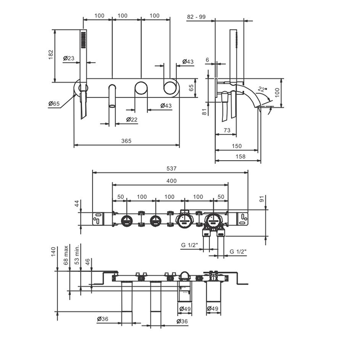 Fantini Nice Ручка для смесителя, цвет черный 65 F3 S248