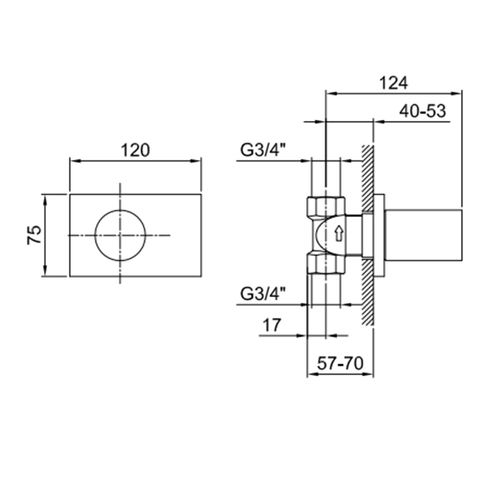 Fantini Внутренняя часть запорного вентиля, 19 00 3970A