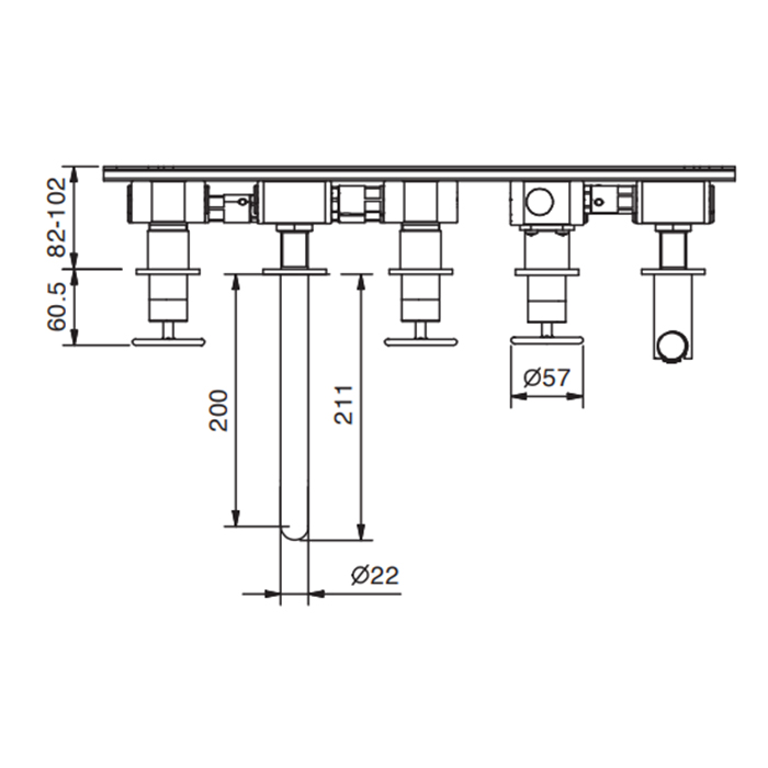 Fantini Внутренняя часть смесителя для ванны, 1/2 47 00 P019A