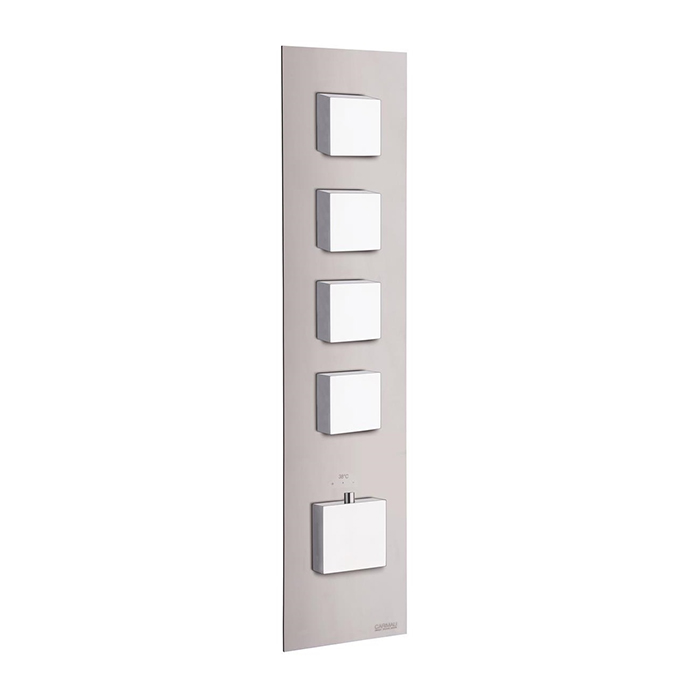 Carimali IlQuadro Внешняя часть верт. смесителя с 4-ю независ. выходами, цвет хром 21040EST-CR