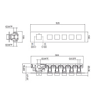 Carimali IlQuadro Внешняя часть гориз. смесителя с 5-ю независ. выходами, цвет хром 21050EST/O-CR