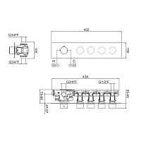 Carimali IlTondo Внешняя часть гориз. смесителя с 5-ю независ. выходами, цвет хром 21049EST/O-CR