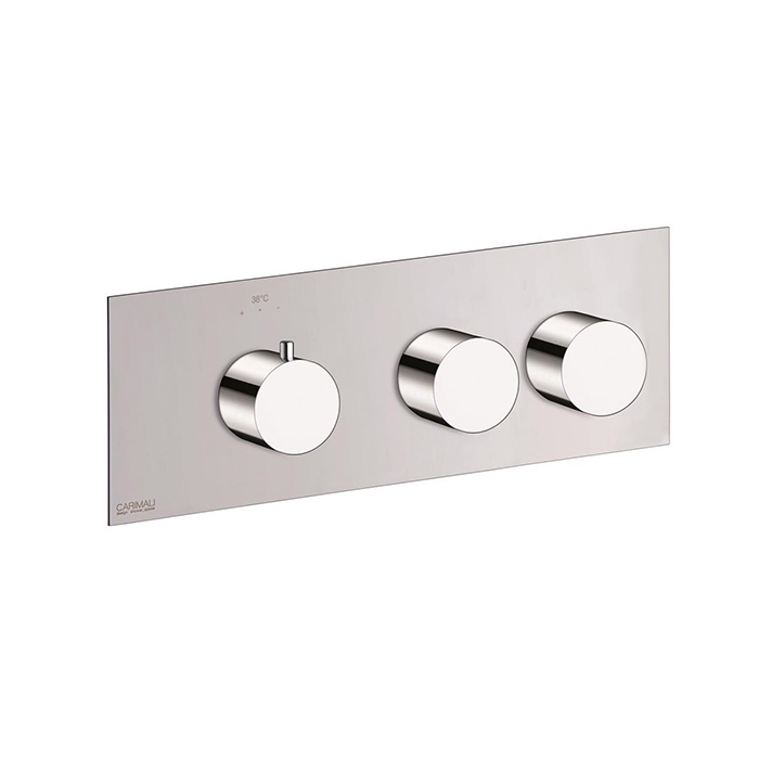 Carimali IlTondo Внешняя часть гориз. термост. смесителя на 2 потребителя, цвет хром 21029EST/O-CR