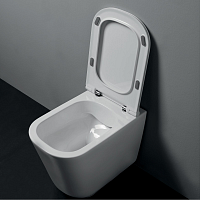 Kerasan Tribeca Крышка-сиденье Slim для унитаза, с микролифтом, крепление хром, цвет: Bianco lucido 519101