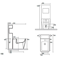 Kerasan Ego Бачок напольный для биде, с вырезом для аксессуаров, цвет: Bianco 2482 bi