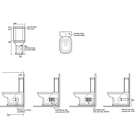 Kerasan Waldorf Бачок для унитаза моноблок с боковой ручкой, без механизма, цвет: Bianco lucido 417901