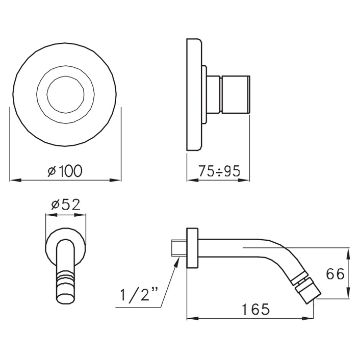 Stella Lucilla Внешняя часть встраиваемого смесителя, цвет хром LL 01411 CR00