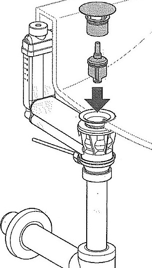 Слив-перелив Geberit Clou  для раковины 152.018.00.1