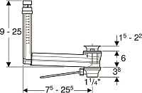 Слив-перелив Geberit Clou  для раковины 152.018.00.1