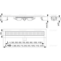 Alcaplast Водоотводящий желоб, 95 см, цвет: хром APZ101-950