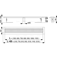 Alcaplast Водоотводящий желоб, 75 см, цвет: хром APZ2001-750
