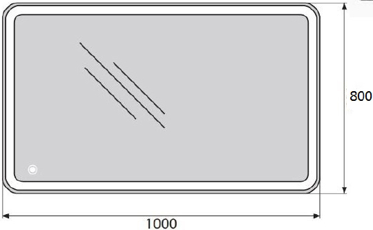 BelBagno Зеркало 100х3хh80 см. SPC-MAR-1000-800-LED-TCH