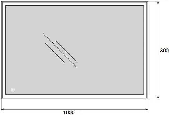 BelBagno Зеркало 100х3хh80 см. SPC-GRT-1000-800-LED-TCH