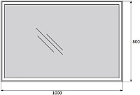 BelBagno Зеркало 100х3хh80 см. SPC-GRT-1000-800-LED-BTN