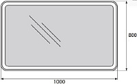 BelBagno Зеркало 100х3хh80 см. SPC-MAR-1000-800-LED-BTN