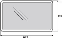 BelBagno Зеркало 120х3хh80 см. SPC-MAR-1200-800-LED-BTN