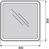 BelBagno Зеркало 80х3хh80 см. SPC-MAR-800-800-LED-BTN