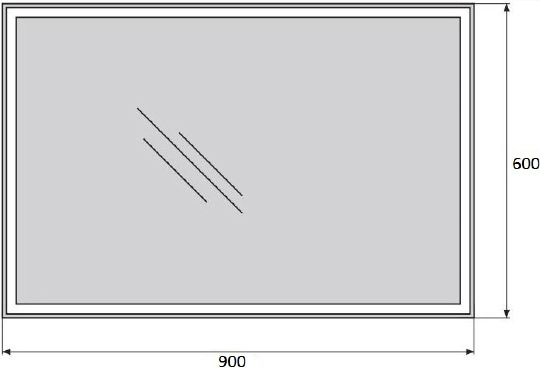 BelBagno Зеркало 90х3хh60 см. SPC-GRT-900-600-LED-BTN