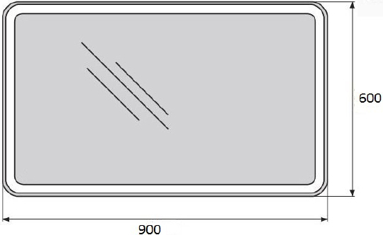 BelBagno Зеркало 90х3хh60 см. SPC-MAR-900-600-LED-BTN