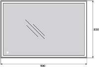 BelBagno Зеркало 90х3хh80 см. SPC-GRT-900-800-LED-TCH
