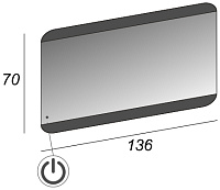 Cezares Зеркало подвесное с подсветкой 136x70h см, с сенсорным выключателем 45006