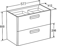 Roca Gap Тумба под раковину, подвесная 60х41,2х60h см, с 2мя ящиками, цвет: фиолетовый матовый ZRU9302742