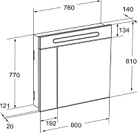 Roca Victoria Nord Зеркальный шкаф 80х81 см, с подсветкой, без выключателя, цвет: белый глянцевый ZRU9000033