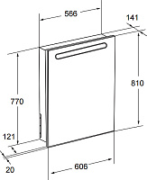 Roca Victoria Nord Зеркальный шкаф 60х81 см, с подсветкой, прав, без выключателя, цвет: белый глянец ZRU9000030