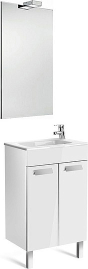 Roca Debba Тумба под раковину, напольная 50х36х86,5h см, 2 створки, ножки, цвет: белый глянцевый ZRU9302710