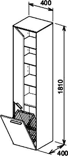 Keuco Royal 60 Шкаф-пенал, с корзиной L, подвесной 40x40x181h см, цвет: бежевый 32131 450001