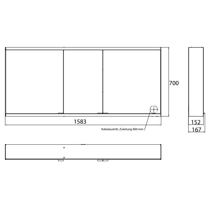 Emco Prime2 Зеркальный шкаф 160xh70 см, с подсветкой, розетка, цвет белый 9497 061 48