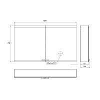 Emco Evo Зеркальный шкаф 120xh70 см, с подсветкой, розетка, алюминий 9397 081 06