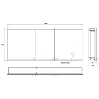 Emco Evo Зеркальный шкаф 160xh70 см, с подсветкой, розетка, цвет черный 9397 133 18