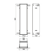 Emco Asis Монтажная рама 17,4x65 см, для встраиваемых модулей 150 9740 000 41