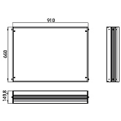 Emco Prestige2 Монтажная рама 91x66 cм, для встраиваемых зеркальных шкафов 989705007 9897 000 07