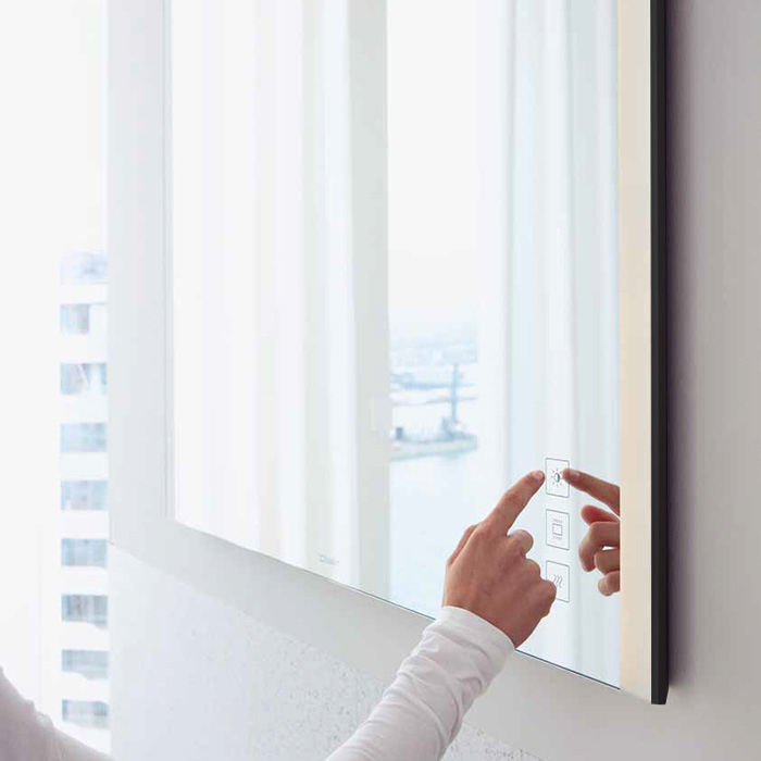 Duravit XViu Зеркало с подсветкой 80x82xh4 cм, цвет матовый черный XV70420B2B2