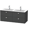 Duravit Brioso Тумба подвесная под раковину 129x47,9хh55,3 cм, цвет графит матовый BR410601049