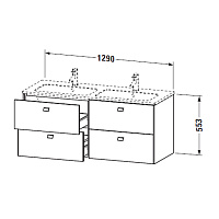 Duravit Brioso Тумба подвесная под раковину 129x47,9хh55,3 cм, цвет каштан темный BR410601021
