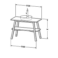 Duravit Cape Cod Консоль 82,5x112xh57 cм, цвет Граб CC953208181