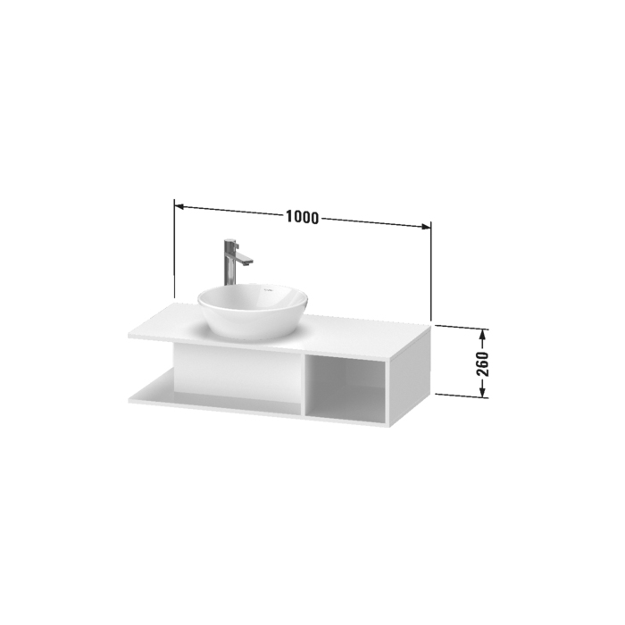 Duravit D-Neo Тумбочка подвесная компакт, 26x100xh48 cм, цвет белый высокогл. DE491902222