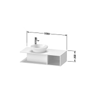 Duravit D-Neo Тумбочка подвесная компакт, 26x100xh48 cм, цвет белый высокогл. DE491902222